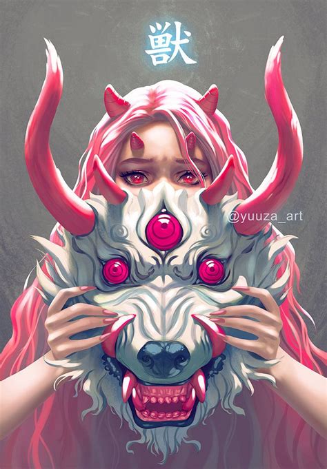 Oni Demon Drawing - Oni Yuuza Samurai Anime Oana Demon Setsubun Tamable ...