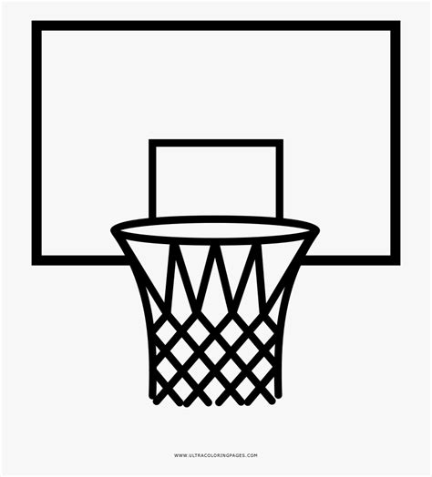 Basketball Hoop Coloring Page - Transparent Background Basketball Hoop ...