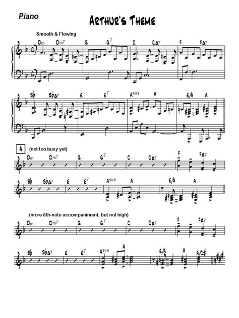 05 Arthur's Theme - Piano PDF | PDF