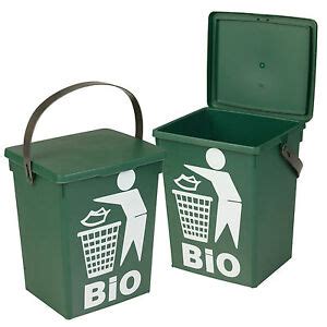 Plastic Green 5L Small Food Recycling Bin Lid Kitchen Worktop Waste Rubbish Peel | eBay