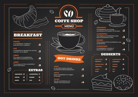 Free Hand-drawn Dark Coffee Menu template