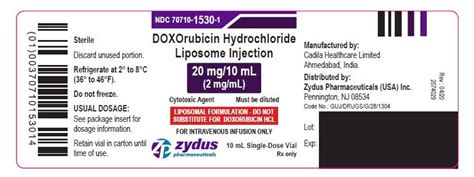 Doxorubicin Liposomal - FDA prescribing information, side effects and uses