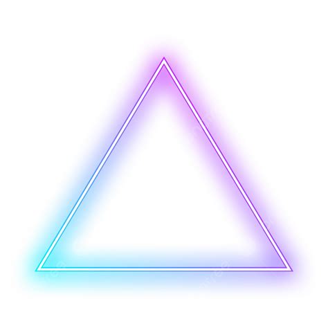 Neon Triangle Frame White Transparent Vector, Neon, Frame, Triangle PNG ...