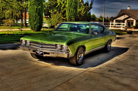 1969 green colour Chevrolet Chevelle car | Chevelle car, Old muscle cars, 60s muscle cars