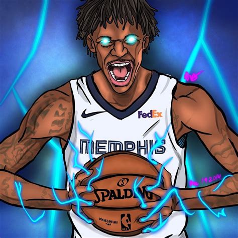 🔥 Free Download Get Your Nba Jersey Gift Ja Morant Drawing Artwork ...