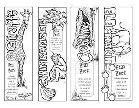 Jungle animal bookmarks to color yourself download digital printable great back to school item ...