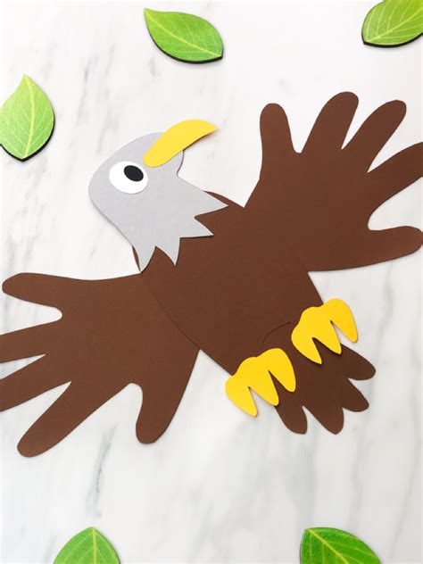 Handprint Bald Eagle Craft For Kids [Free Template]