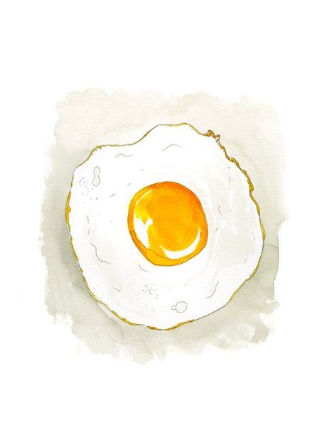 Fried Egg Watercolor Art Print | Watercolor art prints, Egg watercolor, Watercolor print