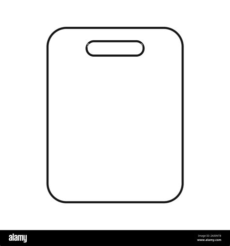 Cutting board outline icon on white background. Rectangular kitchen ...