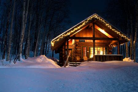 Winter Cabin at Night - Photography & Abstract Background Wallpapers on ...