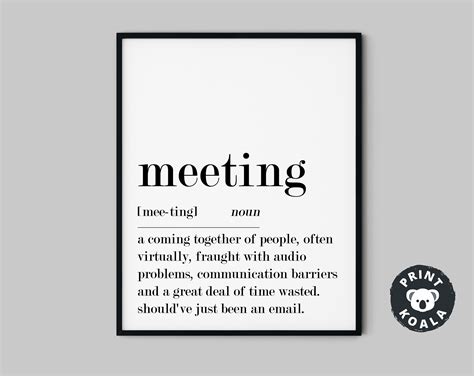 Definition Printable Set Meeting Room Decor Office Wall Art | Etsy