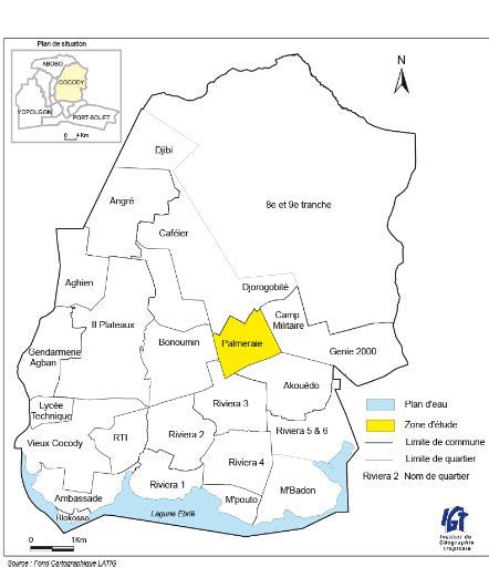 a map showing the location of different areas