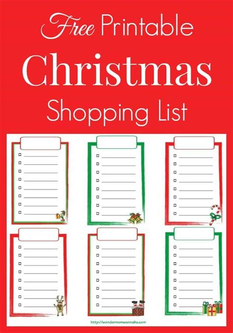 Christmas Grocery Shopping List Template | HQ Template Documents