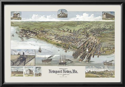 Newport News VA 1891 (Color) - Vintage City Maps