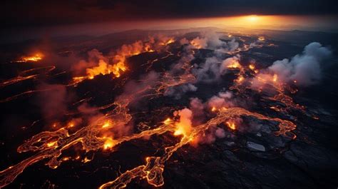 Premium AI Image | Aerial image of Iceland's Mount Fagradalsfjall's ...