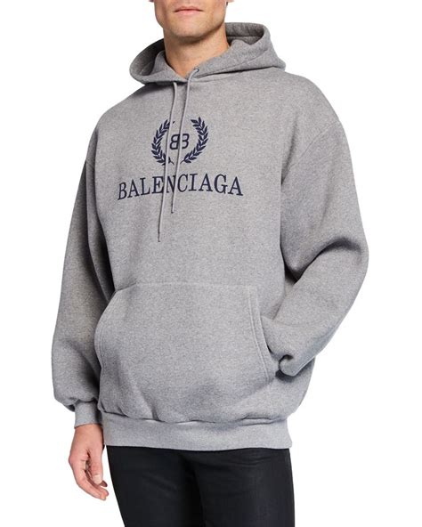 Balenciaga Oversized Logo-print Fleece-back Cotton-blend Jersey Hoodie In Grey | ModeSens