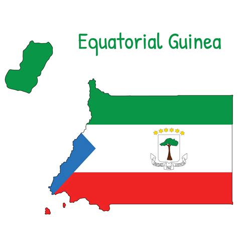 Equatorial Guinea National Flag Shaped as Country Map 33886451 Vector Art at Vecteezy