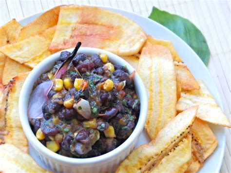 Crispy Fried Ripe Plantains with Black Bean Salsa - Afrovitalityeats