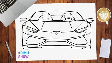 How To Draw A Lamborghini Huracan | easy step by step tutorial - YouTube