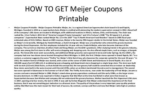 Meijer Coupons Printable - Meijer Coupons Printable