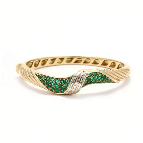 18KT Gold, Diamond, and Emerald Bracelet (Lot 138 - The Signature Summer AuctionJun 12, 2021, 9 ...