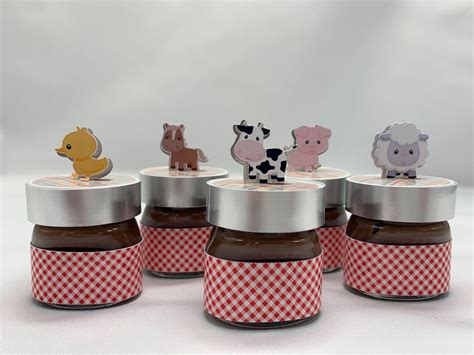 Personalized Mini Nutella Jars Party Decoration Farm - Etsy