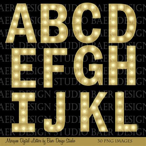 MARQUEE LETTERS Clipart:gold Marquee Letters Halloween - Etsy | Marquee letters, Digital ...