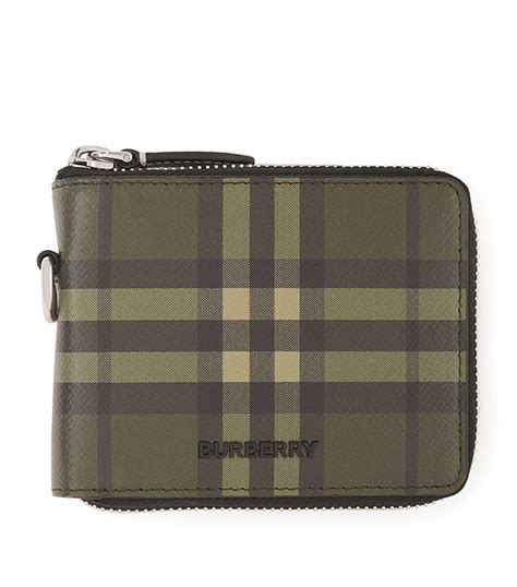 Burberry Leather Zip-Around Lanyard Wallet | Harrods US