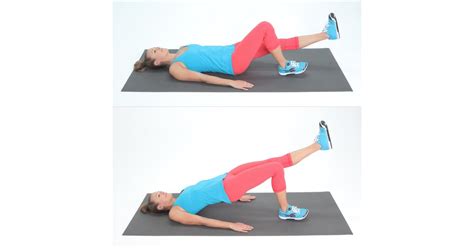 Single-Leg Hip Bridges: 10 on Each Side | Full-Body Workout For Women | POPSUGAR Fitness Photo 6