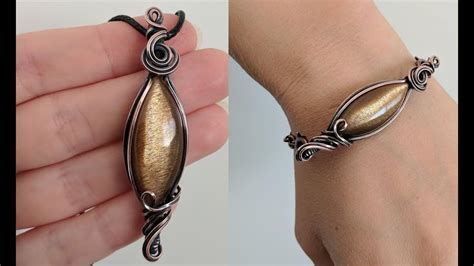 Multi Way Double Sided Pendant/Bracelet Wire Wrap Tutorial - YouTube | Wire bracelet, Wire work ...