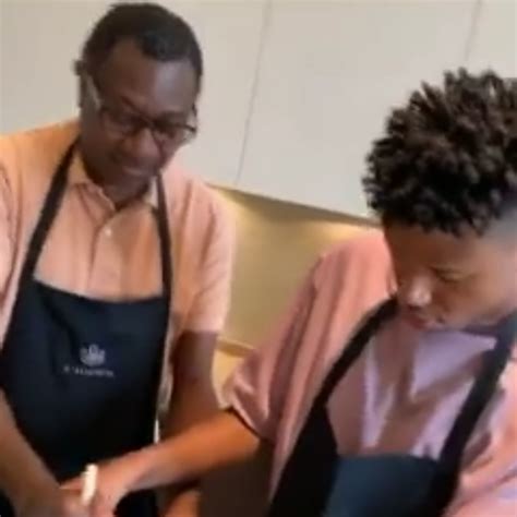 Femi Otedola shows off cooking skills alongside his son, Fewa (Video)