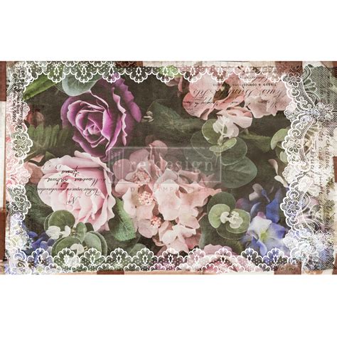 Redesign Decoupage Décor Tissue Paper – Dark Lace Floral – 2 sheets (19″ x 30″) – ReDesign with ...