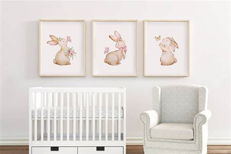 Bunny Nursery Set of 3 Wall Art