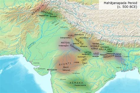 16 Mahajanapadas In India Map