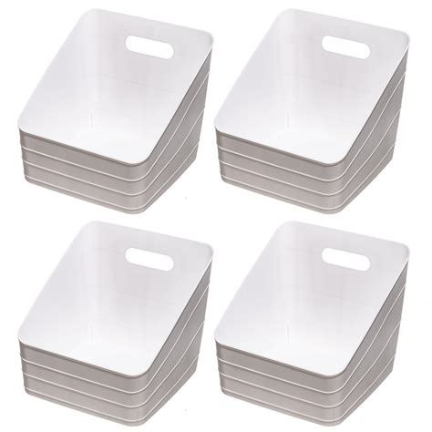 Mainstays Flexible Plastic Closet Bin, White, 4 pack - Walmart.com