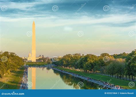 Washington Monument and Reflecting Pool, Stock Photo - Image of pink ...