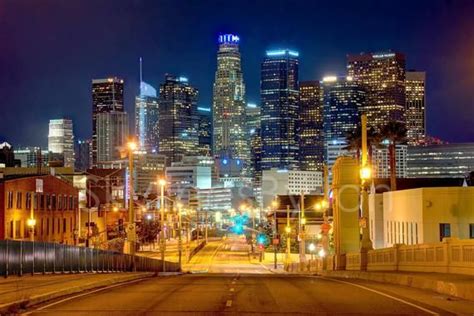 Los Angeles Skyline NIGHT View from East LA Signed Print | Etsy in 2021 | Los angeles skyline ...