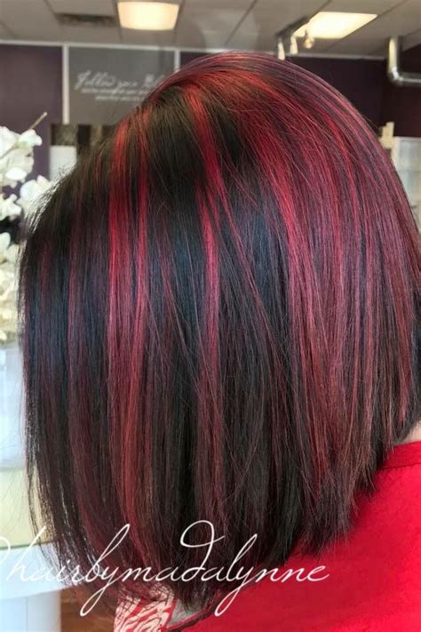 Black Hair With Dark Red Highlights