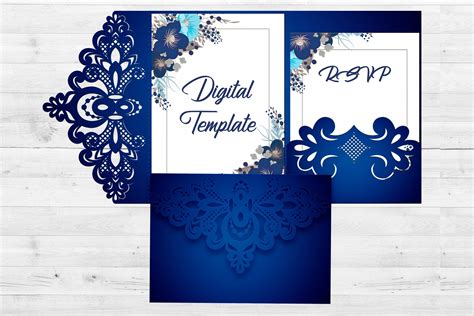 Lace wedding invitation template, Svg files for cricut (517152) | Card and Invites | Design Bundles