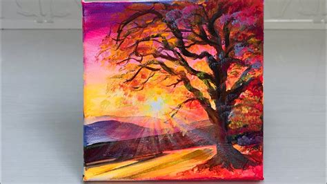 STEP BY STEP | ACRYLIC | AUTUMN LANDSCAPE | PAINTING TUTORIAL - YouTube