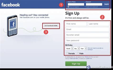 Facebook Login Page Facebook Home Page Login Page
