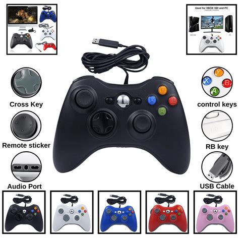 The Perfect Part Wired Game Controller for PC with USB Cable-Black ...