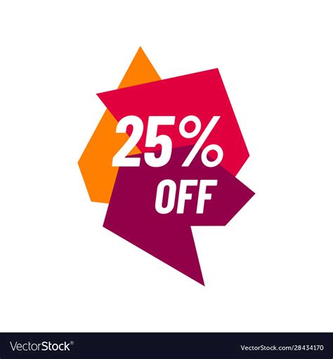 25 off sale percent discount marketing Royalty Free Vector