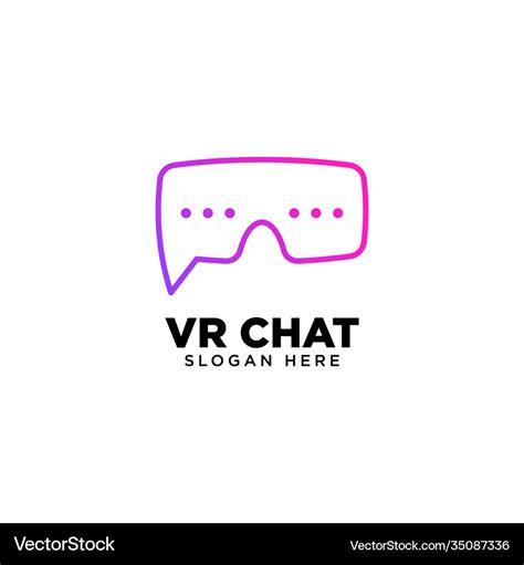 Vr chat logo design template Royalty Free Vector Image