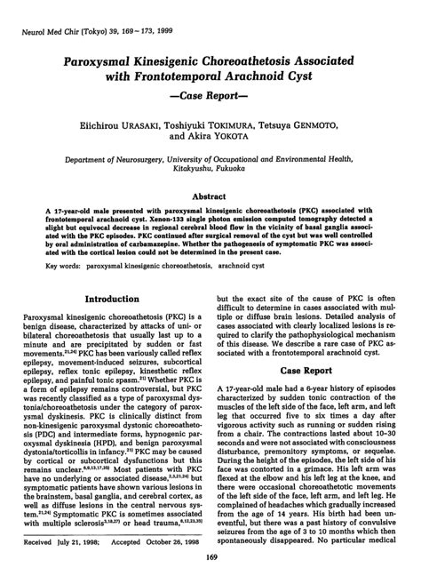 (PDF) Paroxysmal Kinesigenic Choreoathetosis Associated with ...