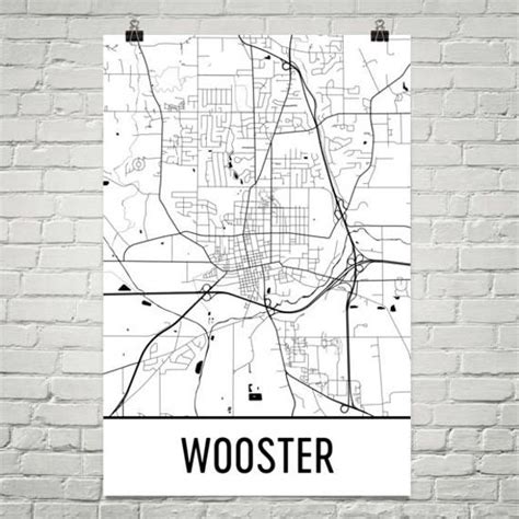 Wooster Ohio Map Wooster Art Wooster Print Wooster Poster | Etsy