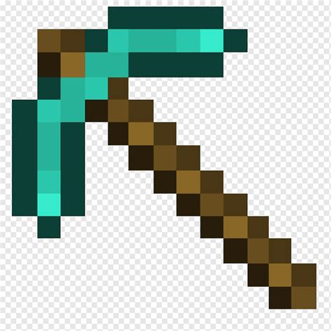 Minecraft diamond pickaxe illustration, Minecraft: Pocket Edition Pickaxe Mod, mining, angle ...