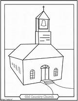 Old Country Church coloring Page sketch template