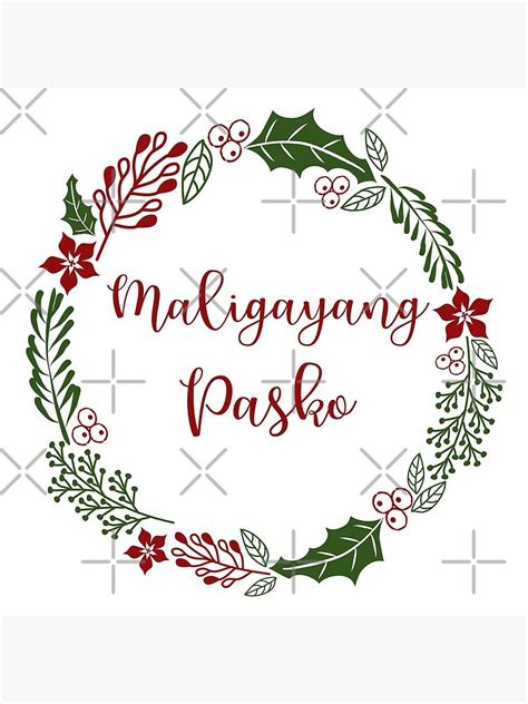 "Maligayang Pasko, Filipino, Tagalog Christmas Sticker Sheet" Coasters ...