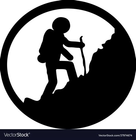 Hiking icon on white background Royalty Free Vector Image